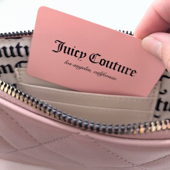 Juicy Couture Dusty Blush Quilted Diamond Faux Leather Wristlet NEW WITH TAGS - Picture 13 of 16